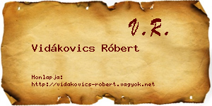 Vidákovics Róbert névjegykártya