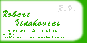 robert vidakovics business card