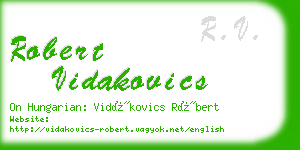 robert vidakovics business card